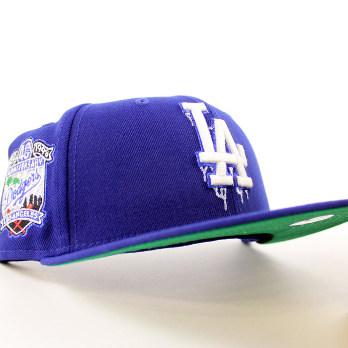 Los Angeles Dodgers I Bleed Dodger Blue 40th Anniversary New Era 59Fifty Fitted Hat (Royal Blue Green Under Brim)