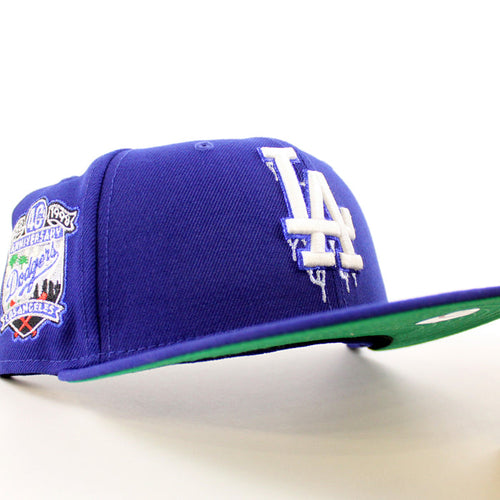 Los Angeles Dodgers I Bleed Dodger Blue 40th Anniversary New Era 59Fifty Fitted Hat (Royal Blue Green Under Brim)