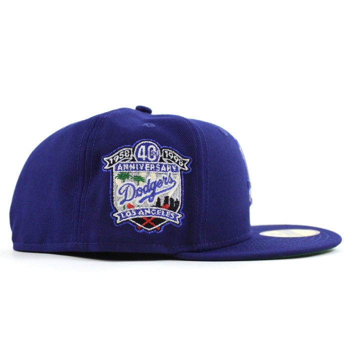 Los Angeles Dodgers I Bleed Dodger Blue 40th Anniversary New Era 59Fifty Fitted Hat (Royal Blue Green Under Brim)