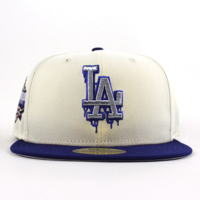 Los Angeles Dodgers I Bleed Dodger Blue 40th Anniversary New Era 59Fifty Fitted Hat (Chrome White Royal Blue Gray Under Brim)