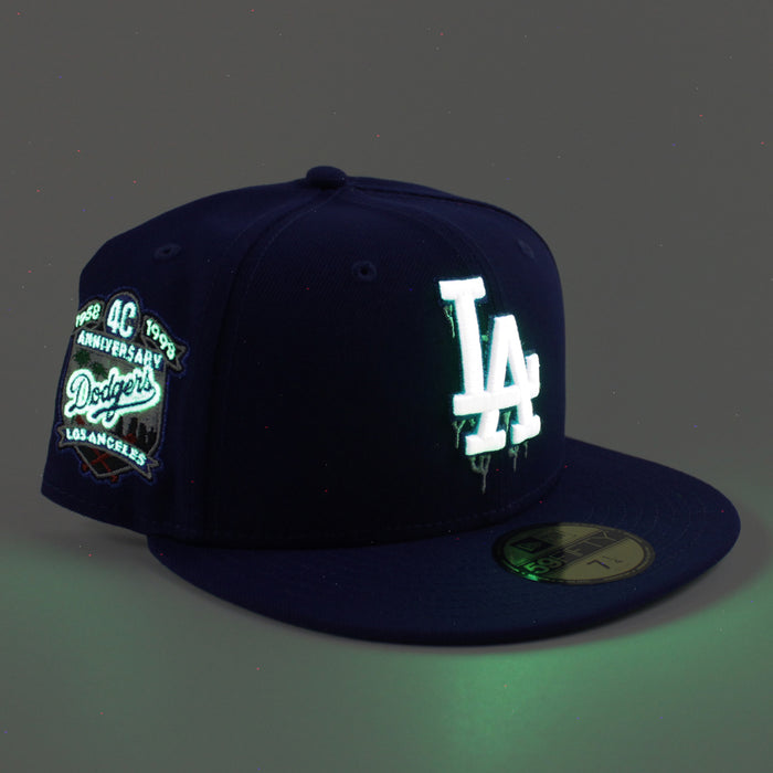 Los Angeles Dodgers I Bleed Dodger Blue 40th Anniversary New Era 59Fifty Fitted Hat (Royal Blue Green Under Brim)