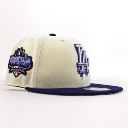 Los Angeles Dodgers I Bleed Dodger Blue 40th Anniversary New Era 59Fifty Fitted Hat (Chrome White Royal Blue Gray Under Brim)