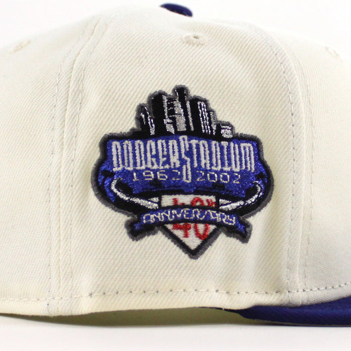 Los Angeles Dodgers I Bleed Dodger Blue 40th Anniversary New Era 59Fifty Fitted Hat (Chrome White Royal Blue Gray Under Brim)