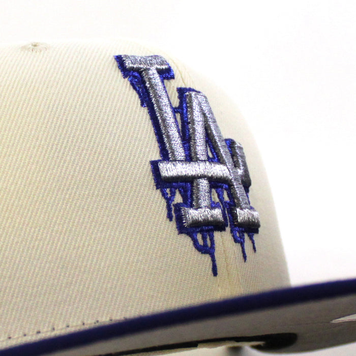 Los Angeles Dodgers I Bleed Dodger Blue 40th Anniversary New Era 59Fifty Fitted Hat (Chrome White Royal Blue Gray Under Brim)