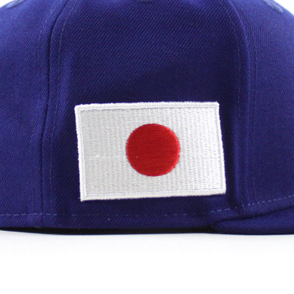 Los Angeles Dodgers JAPANESE FLAG Patch New Era 59Fifty Fitted Hat (Royal Blue Green Under Brim)