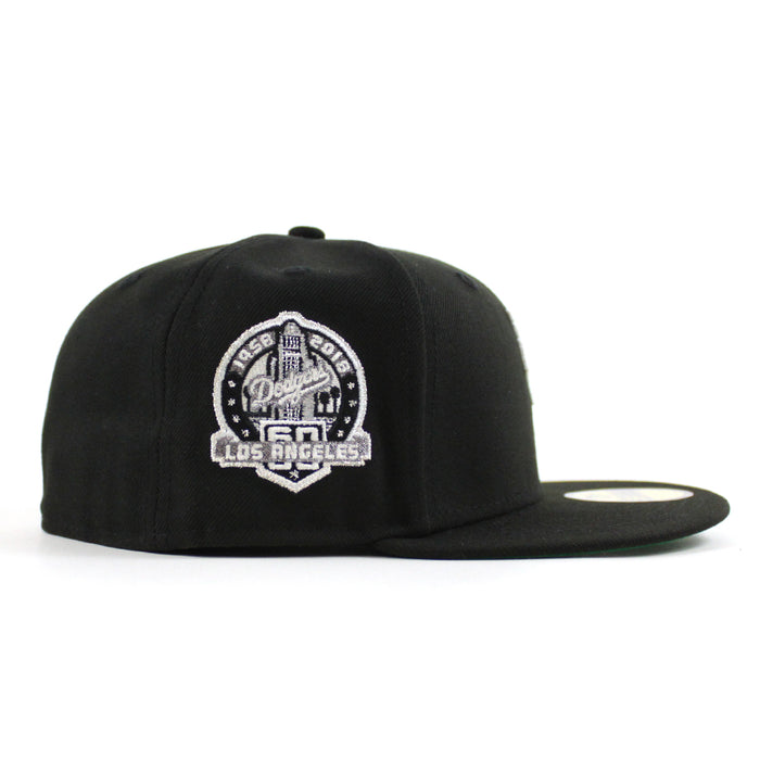 Los Angeles Dodgers Upside Down 60th Anniversary New Era 59Fifty Fitted Hat (Black Green Under Brim)