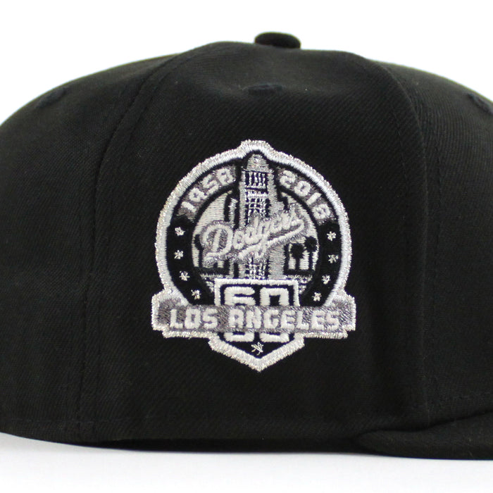 Los Angeles Dodgers Upside Down 60th Anniversary New Era 59Fifty Fitted Hat (Black Green Under Brim)