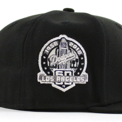 Los Angeles Dodgers Upside Down 60th Anniversary New Era 59Fifty Fitted Hat (Black Green Under Brim)