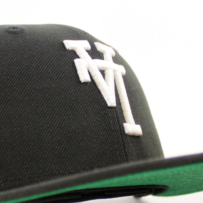 Los Angeles Dodgers Upside Down 60th Anniversary New Era 59Fifty Fitted Hat (Black Green Under Brim)