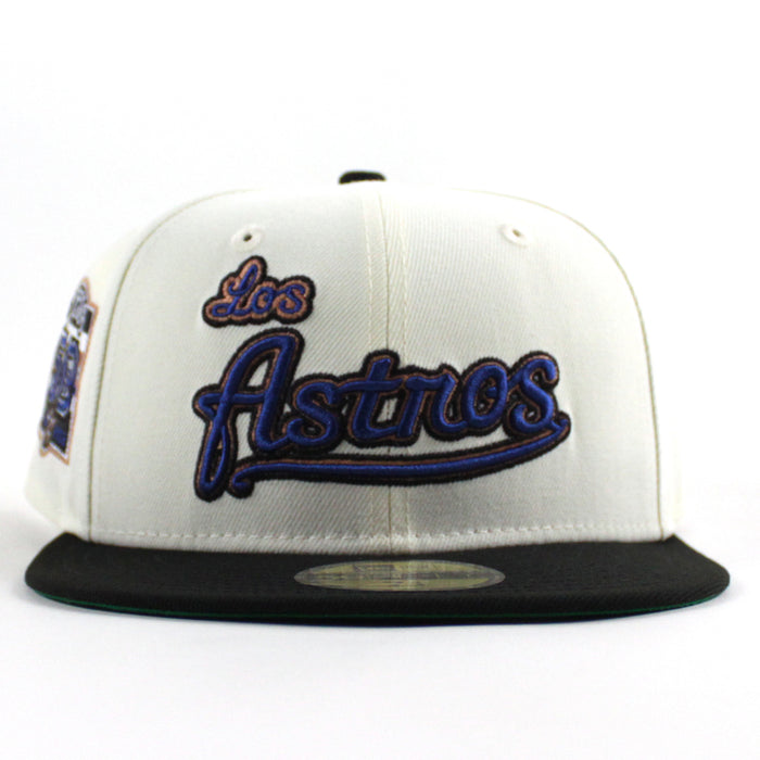 Los Astros 50 Years New Era 59Fifty Fitted Hat (Chrome White Black Green Under Brim)