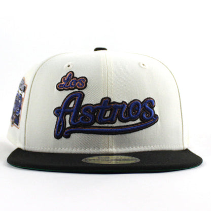 Los Astros 50 Years New Era 59Fifty Fitted Hat (Chrome White Black Green Under Brim)