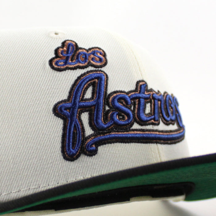Los Astros 50 Years New Era 59Fifty Fitted Hat (Chrome White Black Green Under Brim)