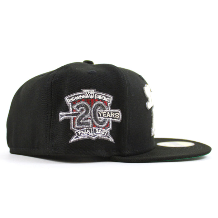 LOS BARONS BIRMINGHAM BARONS 20th Anniversary New Era 59Fifty Fitted Hat (Black Green Under Brim)
