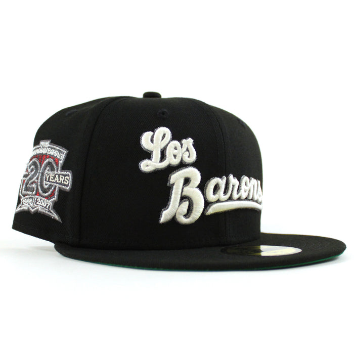 LOS BARONS BIRMINGHAM BARONS 20th Anniversary New Era 59Fifty Fitted Hat (Black Green Under Brim)