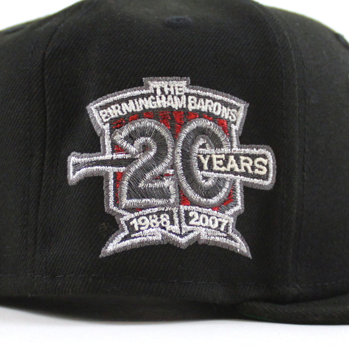LOS BARONS BIRMINGHAM BARONS 20th Anniversary New Era 59Fifty Fitted Hat (Black Green Under Brim)