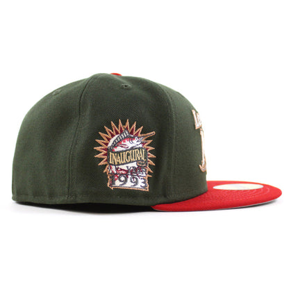 Los Florida Marlins 1993 Inaugural Season New Era 59Fifty Fitted Hat (SeaWeed Green Red Gray Under brim)