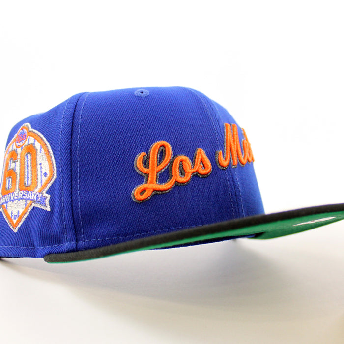 Los Mets New York Mets 60th Anniversary New Era 59Fifty Fitted Hat (Royal Blue Black Green Under Brim)