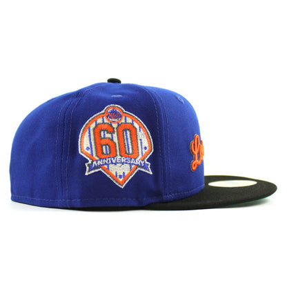 Los Mets New York Mets 60th Anniversary New Era 59Fifty Fitted Hat (Royal Blue Black Green Under Brim)