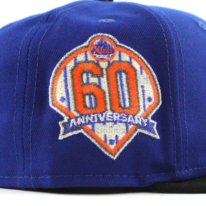 Los Mets New York Mets 60th Anniversary New Era 59Fifty Fitted Hat (Royal Blue Black Green Under Brim)