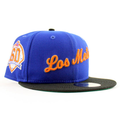 Los Mets New York Mets 60th Anniversary New Era 59Fifty Fitted Hat (Royal Blue Black Green Under Brim)