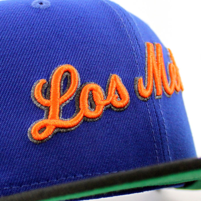 Los Mets New York Mets 60th Anniversary New Era 59Fifty Fitted Hat (Royal Blue Black Green Under Brim)