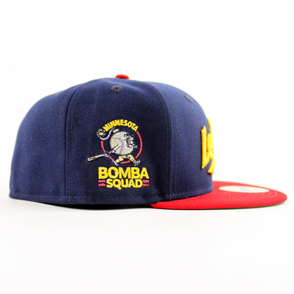 Los Twins Minnesota Twins Bomba Squad New Era 59Fifty Fitted Hat (Oceanside Scarlet Green Under Brim)