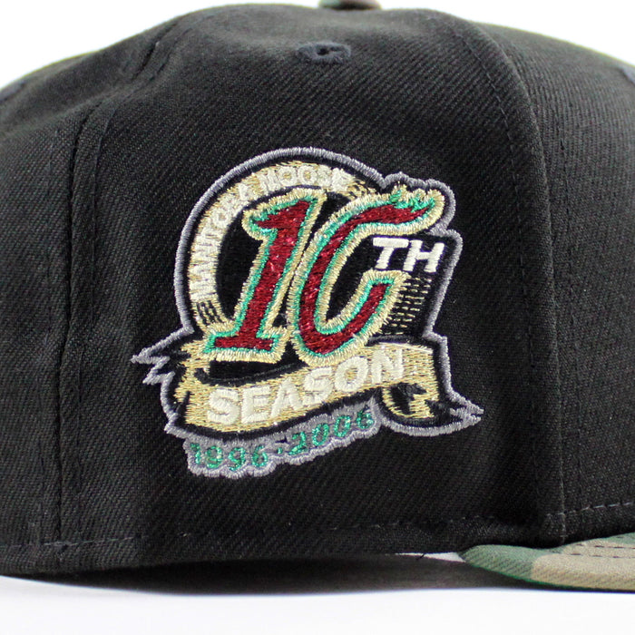 MANITOBA MOOSE 10TH SEASON AMERICAN HOCKEY LEAGUE New Era 59Fifty Fitted Hat (Black WoodLand Camo Green Under Brim)