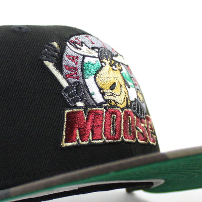 MANITOBA MOOSE 10TH SEASON AMERICAN HOCKEY LEAGUE New Era 59Fifty Fitted Hat (Black WoodLand Camo Green Under Brim)