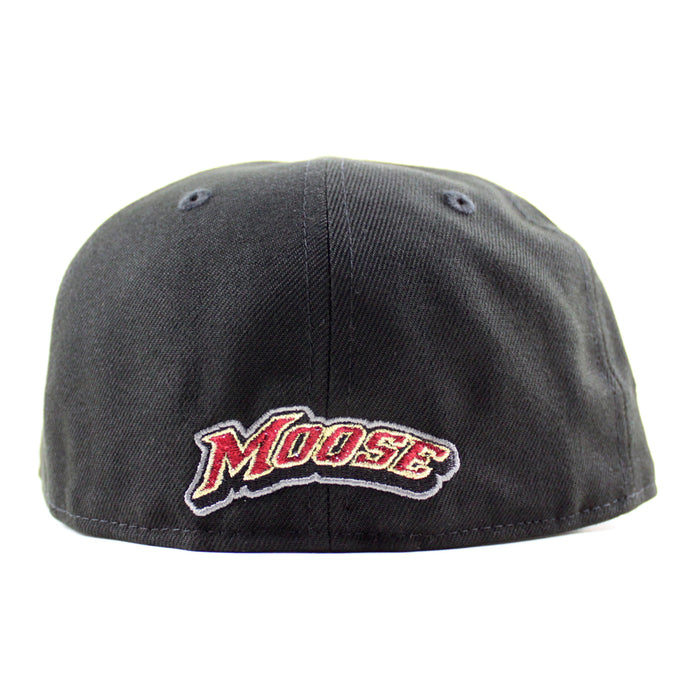 MANITOBA MOOSE 10TH SEASON AMERICAN HOCKEY LEAGUE New Era 59Fifty Fitted Hat (Black WoodLand Camo Green Under Brim)