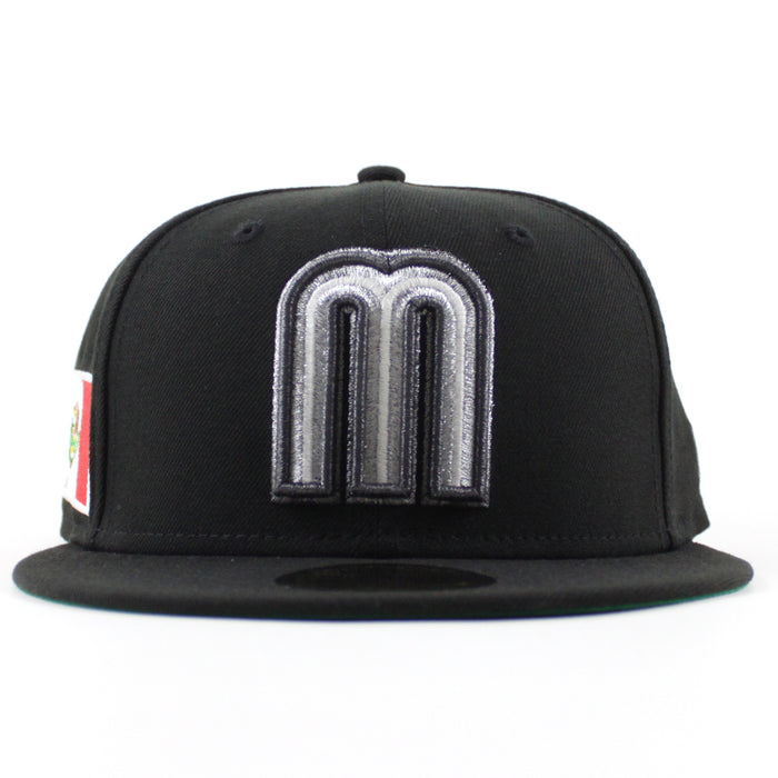 Mexico 2023 World Baseball Classic (WBC) Mexican Flag New Era 59Fifty Fitted Hat (Black Green Under Brim)
