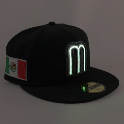 Mexico 2023 World Baseball Classic (WBC) Mexican Flag New Era 59Fifty Fitted Hat (Black Green Under Brim)