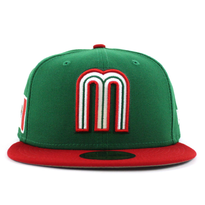 Mexico 2023 World Baseball Classic (WBC) New Era 59Fifty Fitted Hat (Green Red Grey Under Brim)