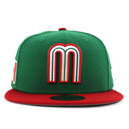 Mexico 2023 World Baseball Classic (WBC) New Era 59Fifty Fitted Hat (Green Red Grey Under Brim)