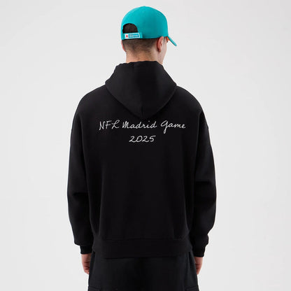 The Male model is wearing Miami Dolphins NFL International Series Games Black Pullover Hoodie 2