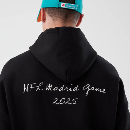 The Male model is wearing Miami Dolphins NFL International Series Games Black Pullover Hoodie 6