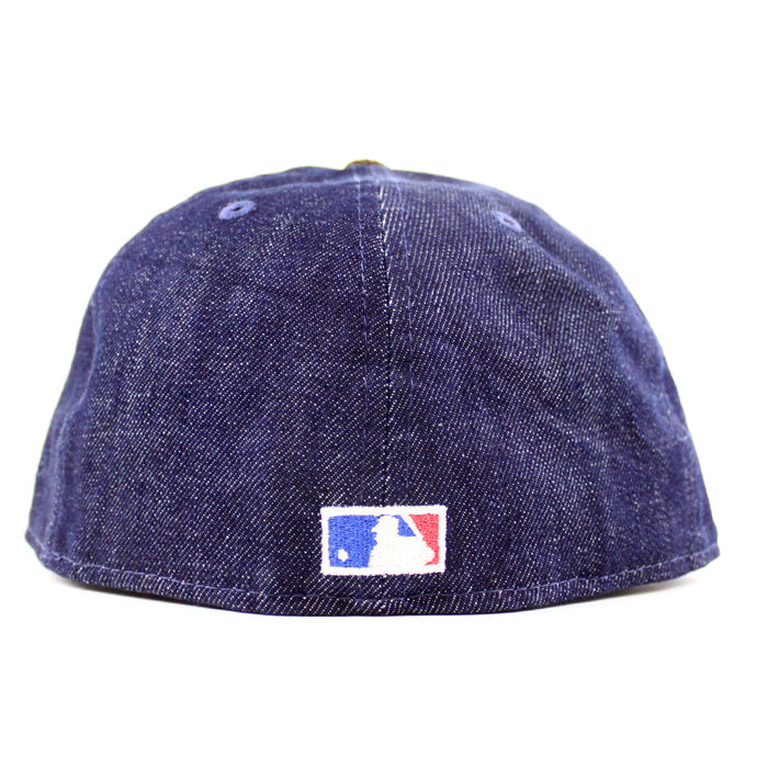 Milwaukee Braves 1957 WORLD SERIES New Era 59Fifty Fitted Hat (Dark Navy Corduroy Brown Green UNDER BRIM)