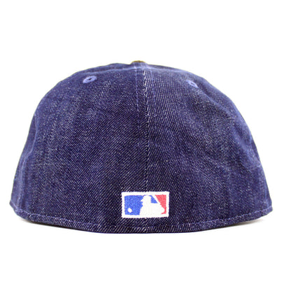 Milwaukee Braves 1957 WORLD SERIES New Era 59Fifty Fitted Hat (Dark Navy Corduroy Brown Green UNDER BRIM)