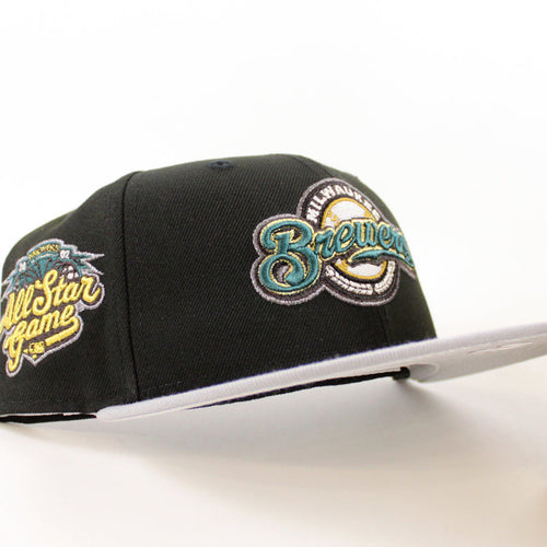 Milwaukee Brewers 2002 All Star Game New Era 59Fifty Fitted Hat (Black Gray Metallic Silver Under Brim)