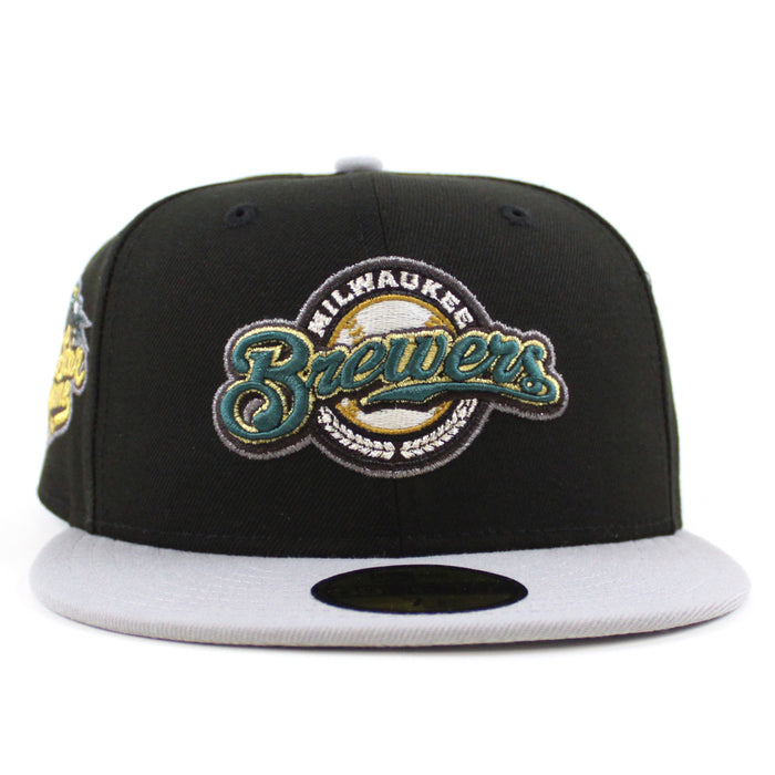 Milwaukee Brewers 2002 All Star Game New Era 59Fifty Fitted Hat (Black Gray Metallic Silver Under Brim)
