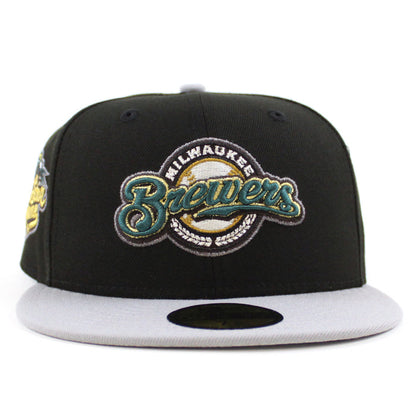 Milwaukee Brewers 2002 All Star Game New Era 59Fifty Fitted Hat (Black Gray Metallic Silver Under Brim)