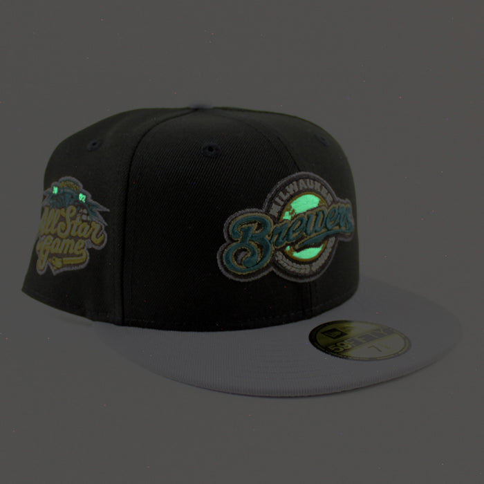 Milwaukee Brewers 2002 All Star Game New Era 59Fifty Fitted Hat (Black Gray Metallic Silver Under Brim)