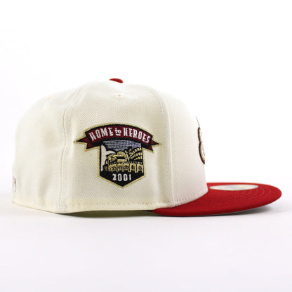 Milwaukee Brewers Home of Heros New Era 59Fifty Fitted Hat (Chrome White Red Gray Under Brim)