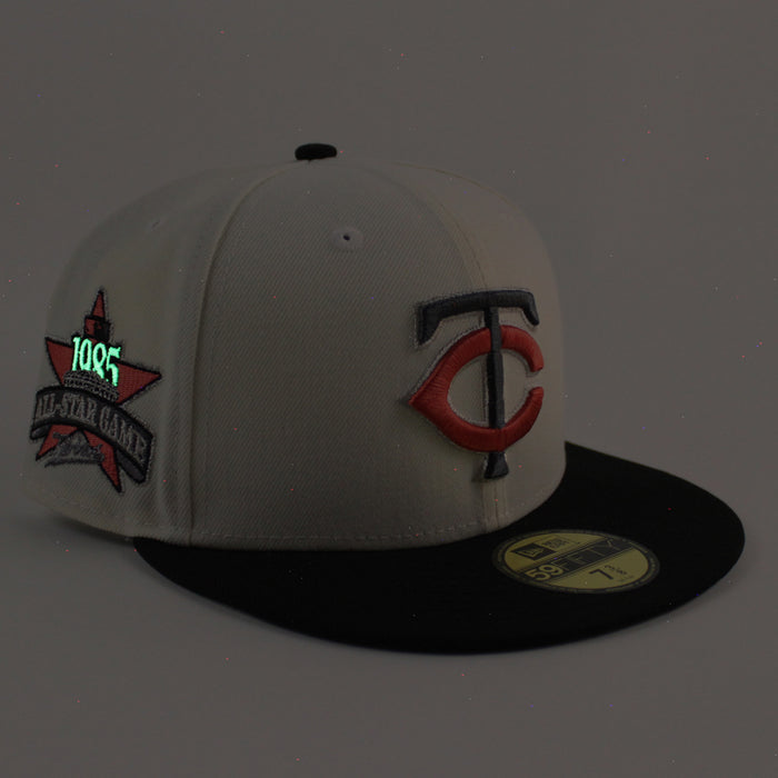 Minnesota Twins 1985 All Star Game New Era 59Fifty Fitted Hat (Chrome White Black Gray Under Brim)