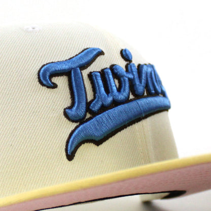 Minnesota Twins 1985 All Star game New Era 59Fifty Fitted Hat (Chrome White soft Yellow Pink Under Brim)