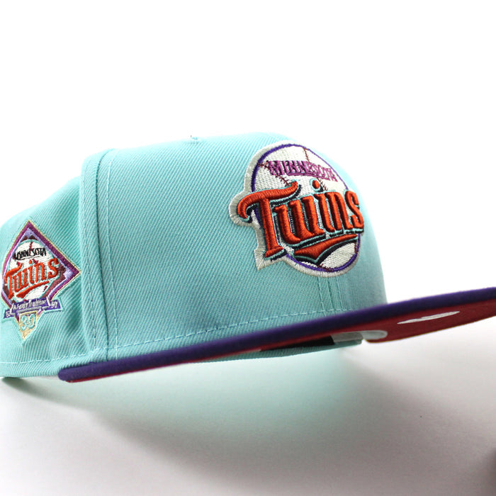 Minnesota Twins 30th Anniversary New Era 59Fifty Fitted Hat (BLUE TINT PURPLE PINOT RED Under Brim)