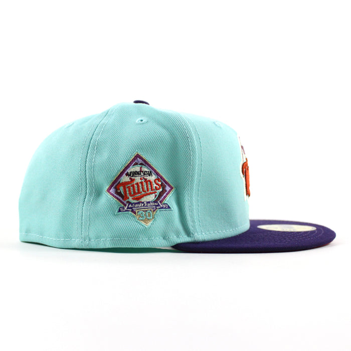 Minnesota Twins 30th Anniversary New Era 59Fifty Fitted Hat (BLUE TINT PURPLE PINOT RED Under Brim)