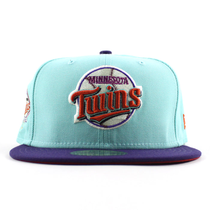 Minnesota Twins 30th Anniversary New Era 59Fifty Fitted Hat (BLUE TINT PURPLE PINOT RED Under Brim)