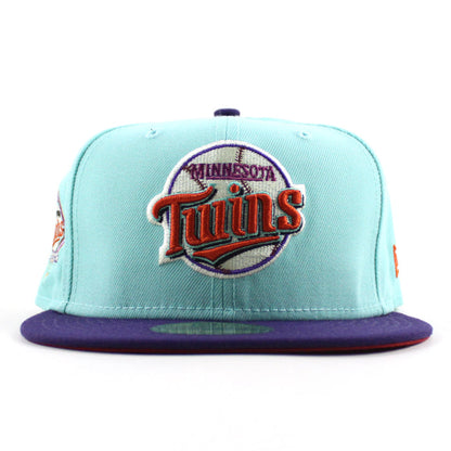 Minnesota Twins 30th Anniversary New Era 59Fifty Fitted Hat (BLUE TINT PURPLE PINOT RED Under Brim)