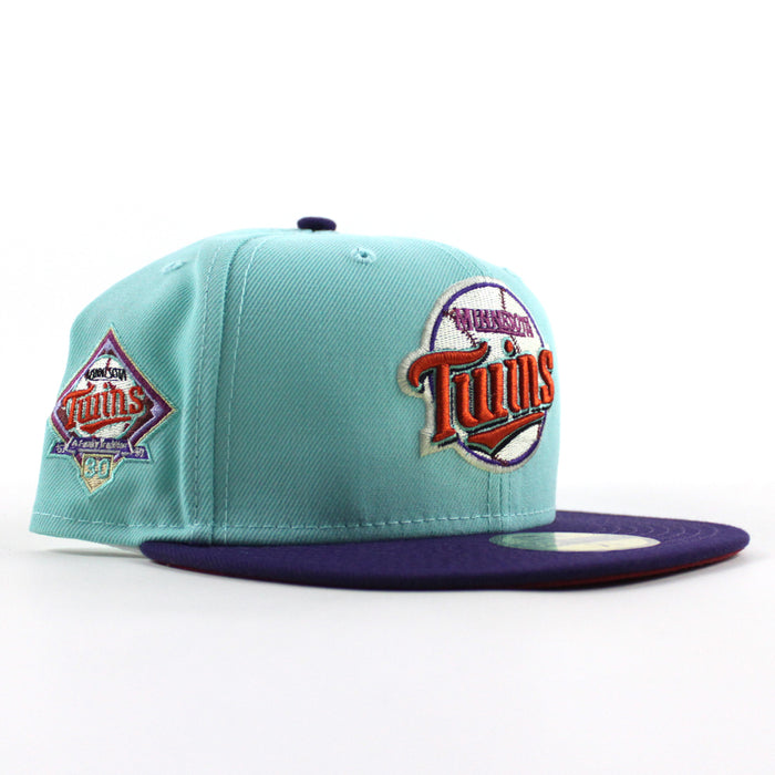 Minnesota Twins 30th Anniversary New Era 59Fifty Fitted Hat (BLUE TINT PURPLE PINOT RED Under Brim)