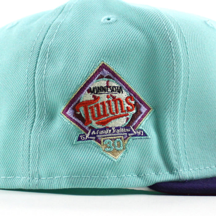 Minnesota Twins 30th Anniversary New Era 59Fifty Fitted Hat (BLUE TINT PURPLE PINOT RED Under Brim)